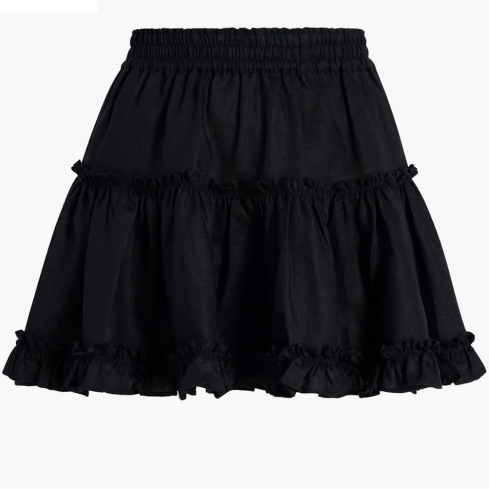 Hill House Black Linen Paz Skirt